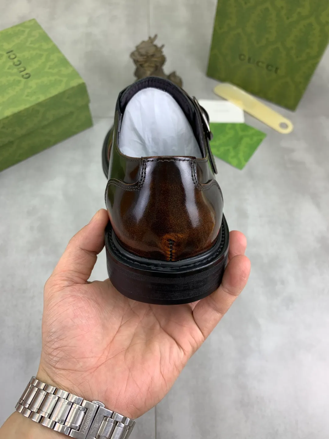 Men's Men's Shoes 💰P580 [New Style] 💰💎💎💎 [Gucci] GUCCI high-end men's formal business leather shoes, original order 1:1! Original imported high-end calfskin, original metal buckle, imported first-layer pigskin lining for feet, original high-end outsole, men's shoe size: 38-44